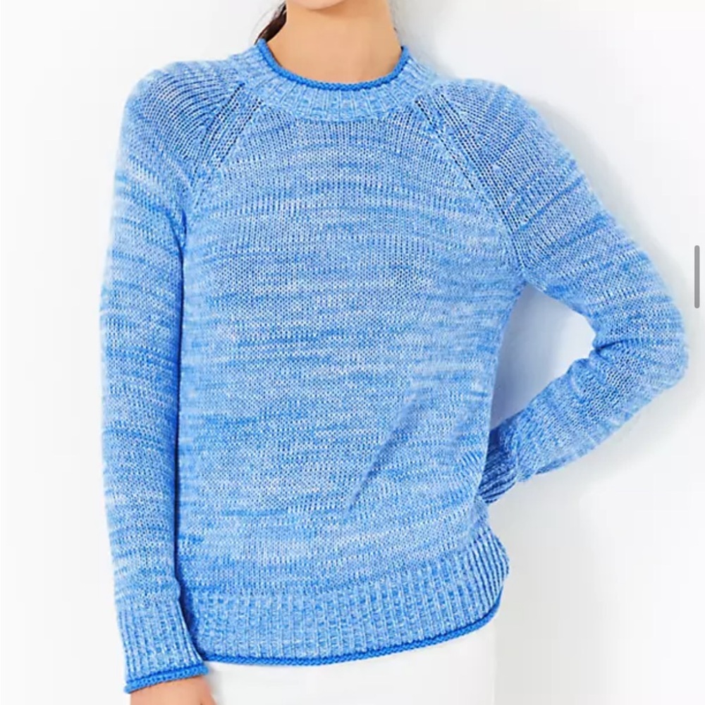 💙🩵Lilly Pulitzer🩵💙 NWT L Deba Sweater in Blue Stream Marl. GORGEOUS & Sold out!